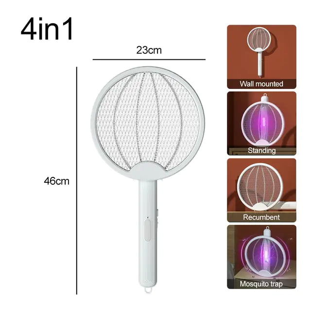 4 in 1 Electric Mosquito Killer Fly Swatter Tra